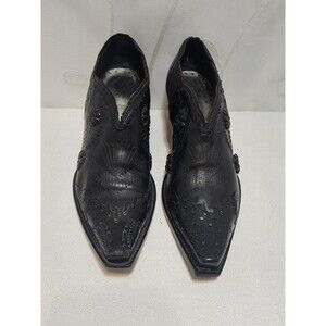 BCBGirls Womens Black 6.5 Ankle Boots Leather Western Y2k Vintage Larp Costume